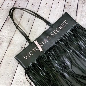 Victoria's Secret Bags - Victoria’s Secret Black Fringe Large Tote Bag NWT Victoria's Secret Bags - Victoria’s Secret Black Fringe Large Tote Bag NWT